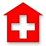 home health care - red house with medical cross